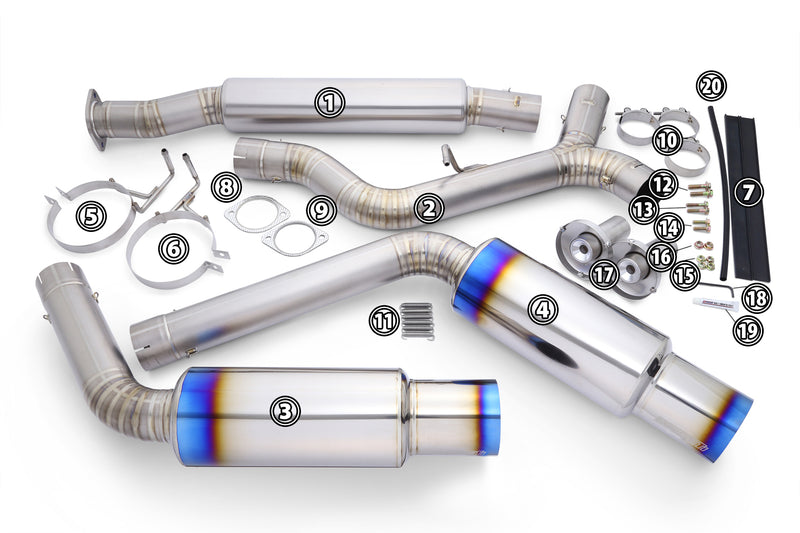 2022+ WRX FA24DIT / Tomei Ti Muffler Kit Repair Parts / Type-D Dual Exit / TB6090-SB06B