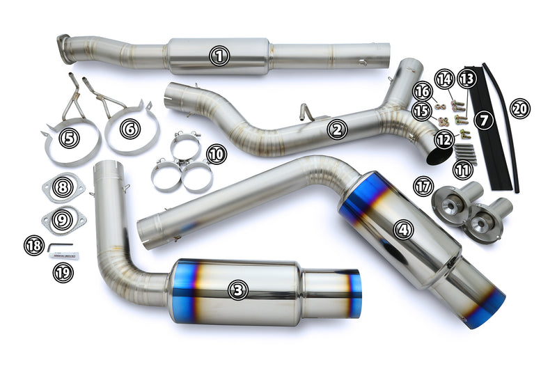 2011-21 WRX/STI 4dr. EJ20/EJ25/FA20DIT / Tomei Ti Muffler Kit Repair Parts / Type-D Dual Exit / TB6090-SB02D