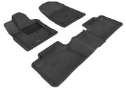 3D MAXpider Floor Mat For DODGE DURANGO 5-SEAT 2012-2024 KAGU BLACK R1 R2 (2 POSTS ON FRONT PASSENGER'S FLOOR)3D MAXpider