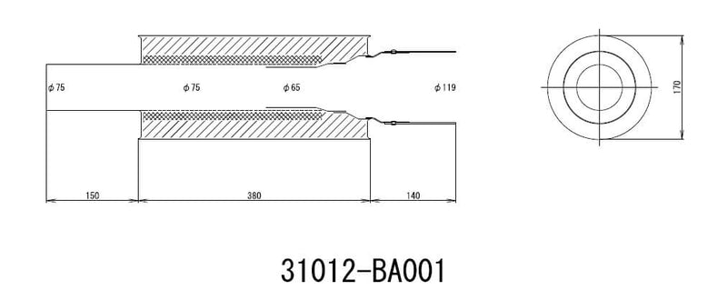 HKS Hi-Power Carbon-Ti Universal Muffler - 120mm Tip w/75mm Inlet