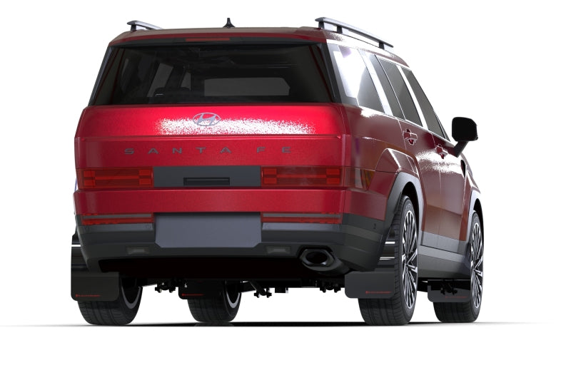 Rally Armor 2024+ Hyundai Santa Fe Black Mud Flap w/ White LogoRally Armor