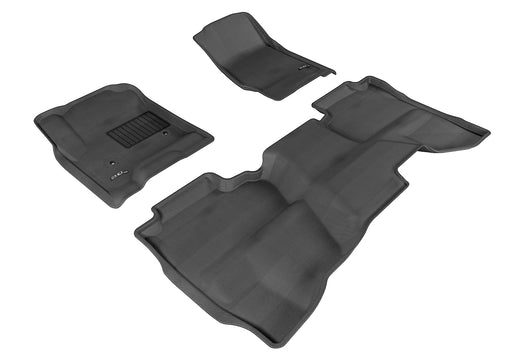 3D MAXpider Floor Mat For CHEVROLET SILVERADO 1500 DOUBLE CAB 2014-2018 / 2500HD / 3500HD DOUBLE CAB 2015-2019 / 1500 LD DOUBLE CAB 2019 KAGU BLACK R1 R23D MAXpider
