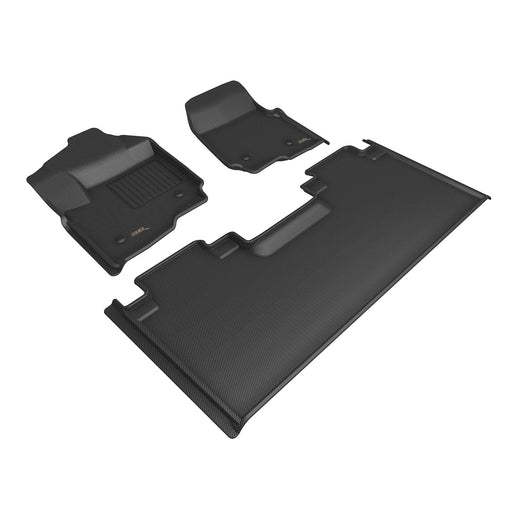 3D MAXpider Floor Mat For FORD F-250 / 350 / 450 SUPERCAB 2017-2024 BENCH SEAT, KAGU BLACK R1 R2 (VINYL FLOORS)3D MAXpider