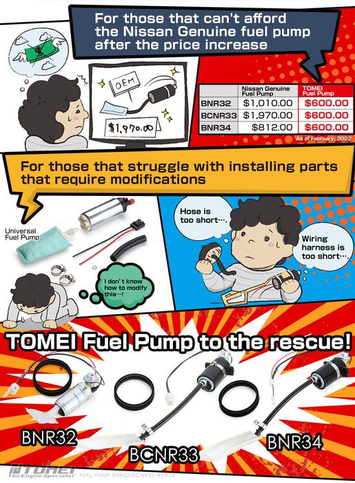 Tomei Fuel Pump For Nissan Skyline GT-R BCNR33 RB26DETT