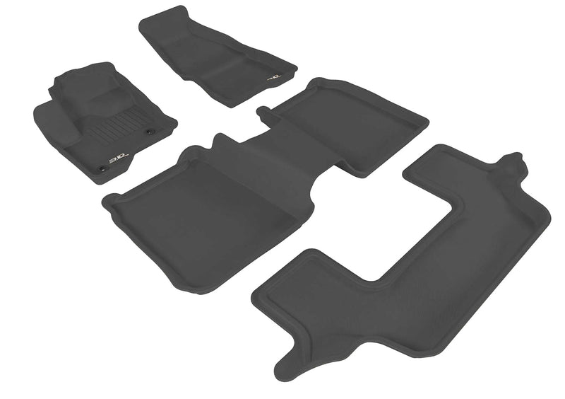 3D MAXpider Floor Mat For FORD FLEX 2009-2019 WITH 2ND ROW CENTER CONSOLE KAGU BLACK R1 R2 R3 (2 EYELETS)3D MAXpider