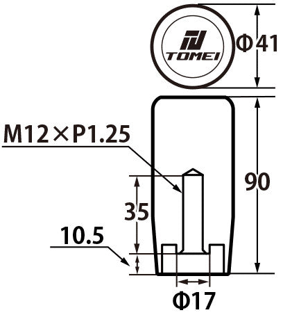Tomei Duracon Shift Knob Type L 90mm/Thread Size M12-P1.25 - Rev-Lock Type B