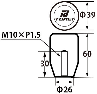 Tomei Duracon Shift Knob Type SS 60mm/Thread Size M10-P1.50 - Boot Retainer Type