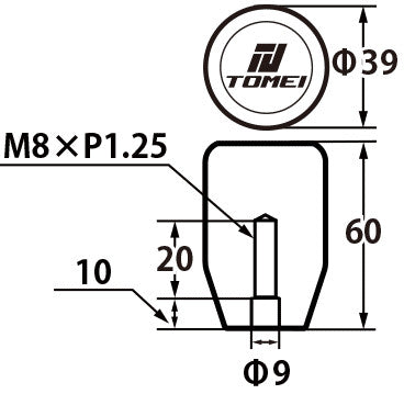Tomei Duracon Shift Knob Type SS 60mm/Thread Size M8-P1.25