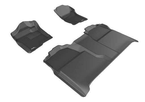 3D MAXpider Floor Mat For CHEVROLET SILVERADO 1500 CREW CAB 2007-2013 KAGU BLACK R1 R23D MAXpider