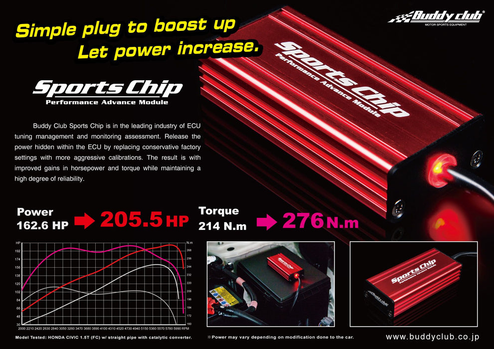 Buddy Club Racing Sports chip for 2016+ Honda Civic FC1 / FK7 - 1.5T Engine