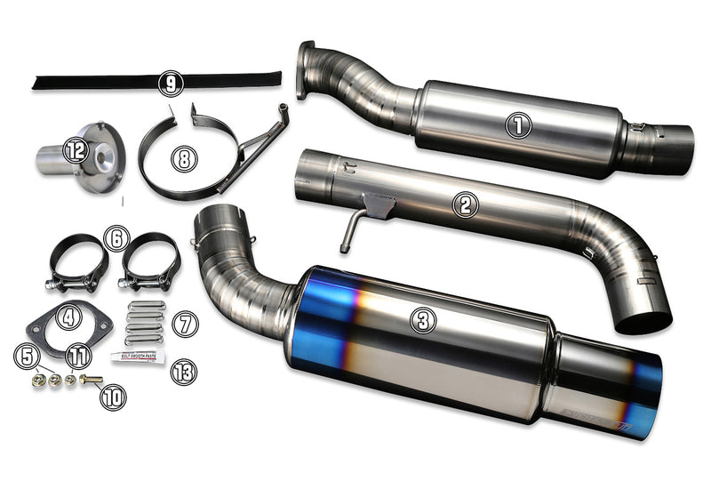 370Z / Tomei Ti Muffler Kit Repair Parts / Type-R Single Exit / TB6090-NS02A