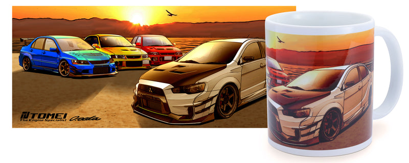 Tomei x Osamu Aida Ceramic Coffee Mug EVO Sunset Lake Kawaguchi