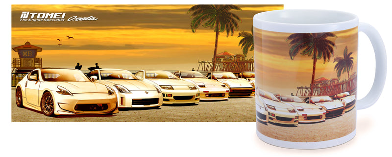 Tomei x Osamu Aida Ceramic Coffee Mug Z Car Sunset Huntington Beach