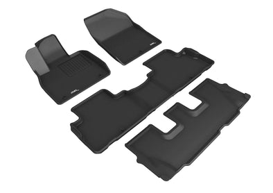 3D Floor Mat For HYUNDAI PALISADE 8-SEAT 2020-2022 KAGU BLACK R1 R2 R3
