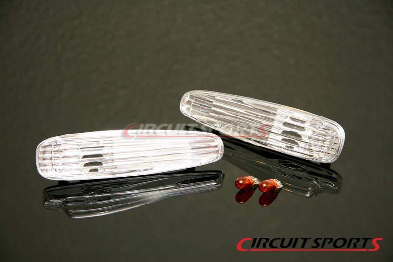 Circuit Sports Clear Side Marker set for 95-98 Nissan S14 JDM/USDM Front BumperCircuit Sports