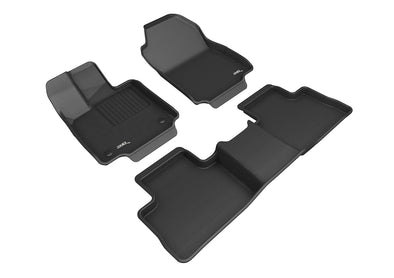 3D Floor Mat for Toyota RAV4 Gasoline 2019-23 KAGU Black Row 1 / Row 2
