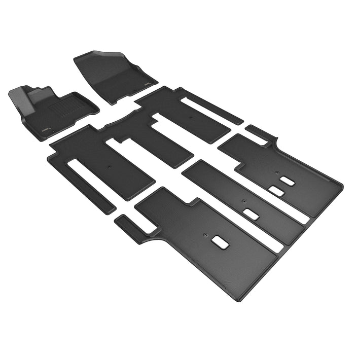 3D Floor Mat For KIA CARNIVAL / SEDONA 8-PASSENGER 2021-2023 KAGU BLACK R1 R2 R33D MAXpider