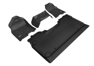 3D Floor Mat For DODGE RAM 1500 CREW CAB W/BENCH FRONT 2019-22 KAGU BLACK R1 R2