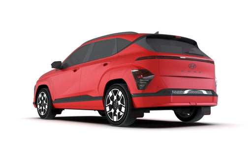 Rally Armor 2024 Hyundai Kona EV Black UR Mud Flap - White LogoRally Armor