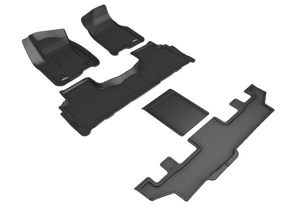 3D Floor Mat For GMC YUKON XL 7-SEAT 2022-2022 KAGU BLACK R1 R2 R3