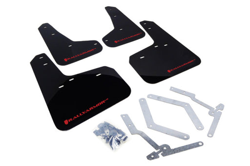Rally Armor 12-19 Ford Focus ST / 16-19 RS Black Mud Flap w/ Red LogoRally Armor