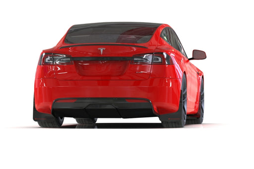 Rally Armor 21-23 Tesla Model S/ S Plaid Black UR Mud Flap w/ Metallic Black LogoRally Armor