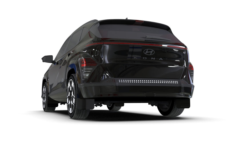 Rally Armor 2024 Hyundai Kona EV Black UR Mud Flap - Metallic Black LogoRally Armor