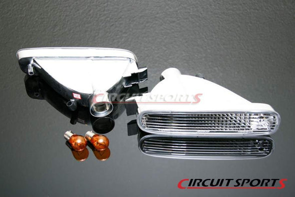 Circuit Sports Clear Front Turn Signal Lights Set for 95-96 Nissan S14 Zenki JDM
