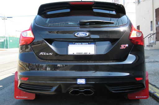 Rally Armor 12-19 Ford Focus ST / 16-19 RS Black Mud Flap w/ Red LogoRally Armor