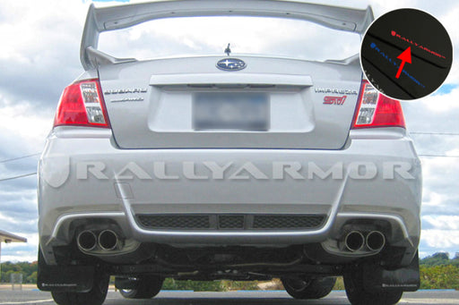 Rally Armor 11-14 Subaru WRX/STI (Sedan Only) Black UR Mud Flap w/ Red LogoRally Armor