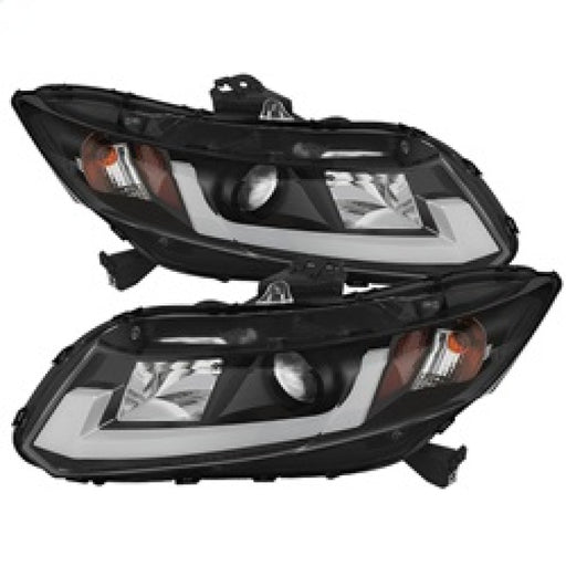 Spyder 12-14 Honda Civic (Excl. 2014 Coupe) Projector Headlights Lgtbr DRL Black PRO-YD-HC12-DRL-BKSPYDER