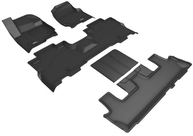 3D Floor Mat For FORD EXPEDITION 7-PASSENGER 2018-2021 KAGU BLACK R1 R2 R3