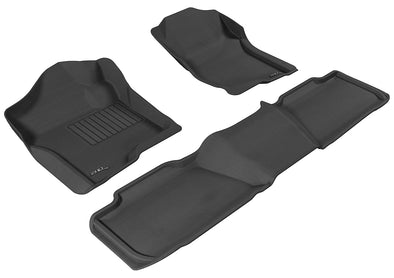 3D Floor Mat For CHEVROLET TAHOE WITH BENCH 2ND ROW 2007-2014 KAGU BLACK R1 R2