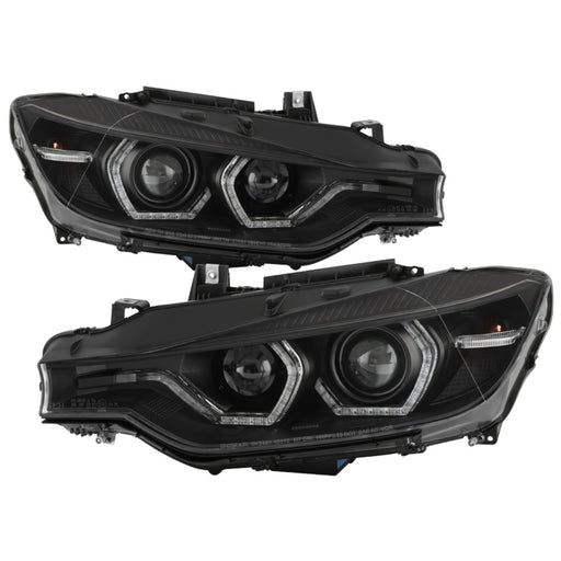 Spyder 12-14 BMW F30 3 Series 4DR Projector Headlights - Black PRO-YD-BMWF3012-AFSHID-BKSPYDER