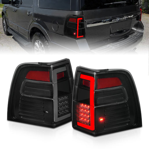 ANZO 07-17 Ford Expedition LED Taillights w/ Light Bar Black Housing Smoke LensANZO