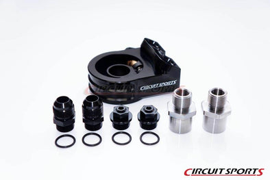 Circuit Sports Billet Aluminum Thermostatic Angled Oil Cooler Adapter Kit