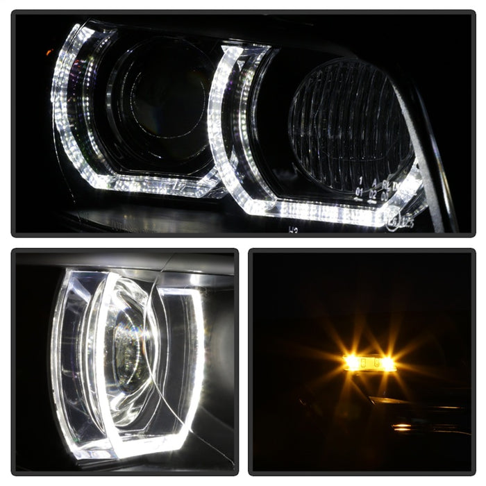 Spyder 08-10 BMW F92 3 Series Projector Headlights - LED DRL - Black (PRO-YD-BMWE9208-DRL-BK)SPYDER