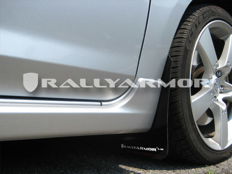 Rally Armor 04-09 Mazda3/Speed3 Black UR Mud Flap w/ White LogoRally Armor