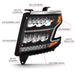 ANZO 15-20 Chevy Tahoe/Suburban LED Light Bar Style Headlights Black w/Sequential w/DRL w/AmberANZO