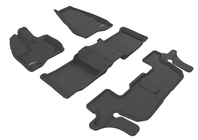 3D Floor Mat For FORD EXPLORER WITH BENCH 2ND ROW 2011-2014 KAGU BLACK R1 R2 R3