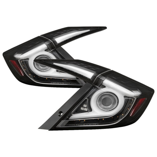 Spyder 16-19 Honda Civic 4 Door Light Bar LED Tail Lights - Black - ALT-YD-HC164D-LB-BKSPYDER