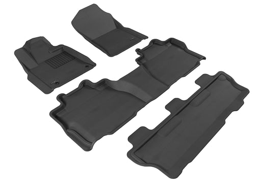3D Floor Mat For TOYOTA SEQUOIA WITH BENCH 2ND ROW 2008-2011 KAGU BLACK R1 R2 R33D MAXpider