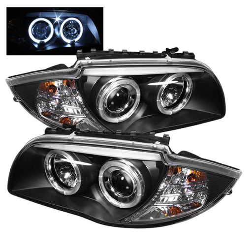 Spyder BMW E87 1-Series 08-11 Projector Headlights LED Halo Black High H1 Low H7 PRO-YD-BMWE87-HL-BKSPYDER