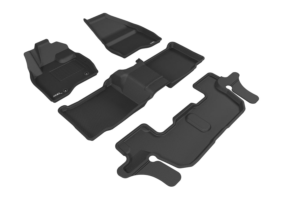 3D Floor Mat For FORD EXPLORER WITH BENCH 2ND ROW 2015-2016 KAGU BLACK R1 R2 R3