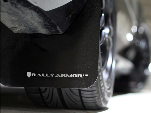 Rally Armor 02-07 Subaru WRX/STI/RS/2.5i (Wagons Req. Mod.) Black UR Mud Flap w/ White LogoRally Armor