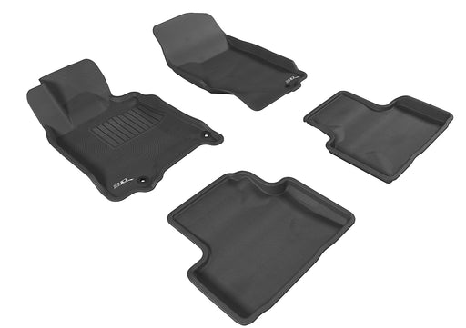 3D Floor Mat For INFINITI Q40 2015 SEDAN KAGU BLACK R1 R2 (2 EYELETS)3D MAXpider