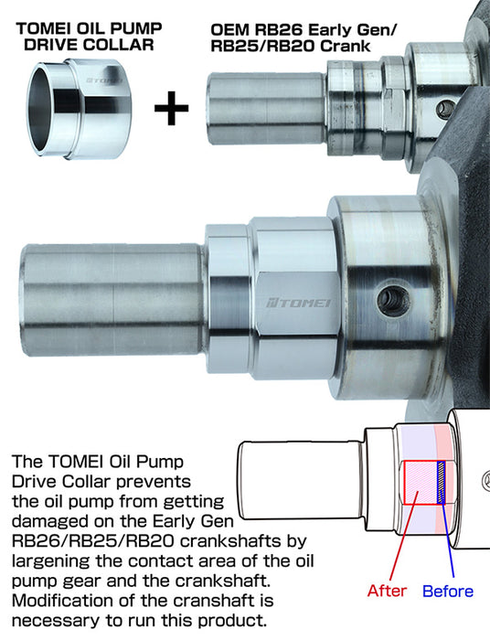 Tomei Oil Pump Drive Collar for OEM Crankshaft Compatible with RB26/RB25/RB20Tomei USA
